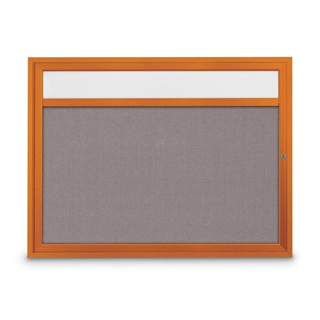 United Visual Products Slim Enclosed Corkboard, 30"x36", Bronze Alum Frame/Cloud UVEB3036-BRONZE-CLOUD